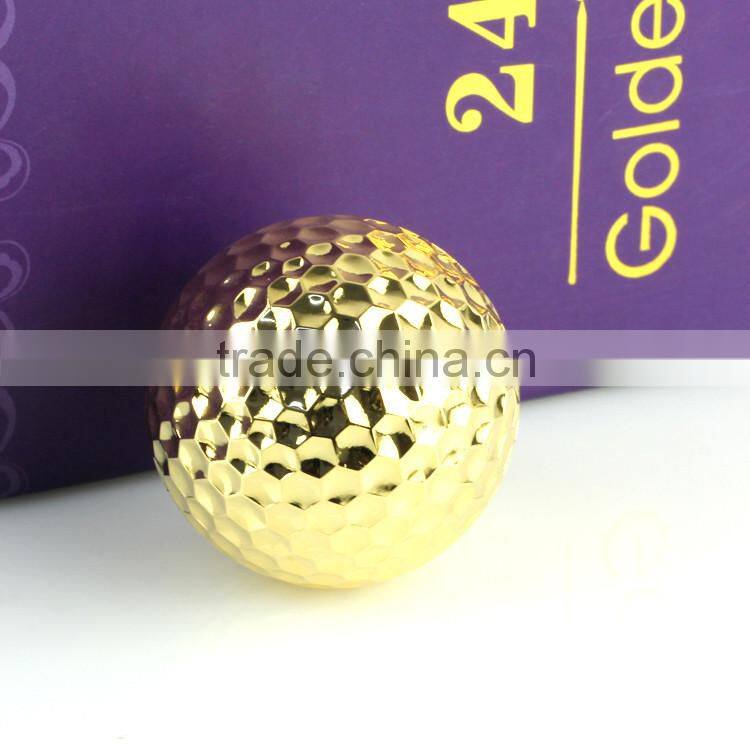 China OEM factory custom golf ball 24k gold plated hardware products