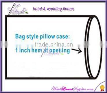 200TC white plain percale Oxford style pillow shams, cheap hotel pillow shams with flanges/borders for hotels