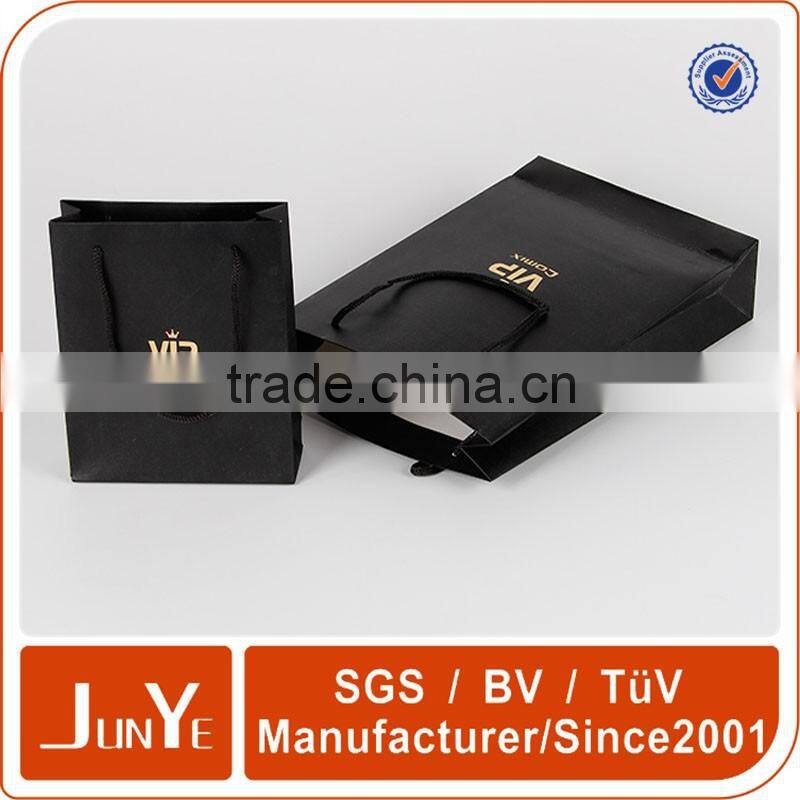 New design small black paper bags for packaging