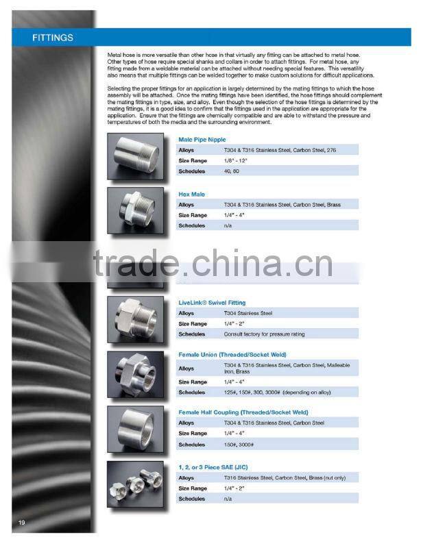 Flexible Metallic Hose With TTMA Flange Fitting