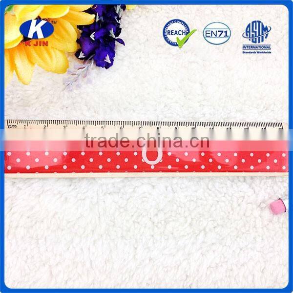 New style wood 15cm ruler with 4c paper for school