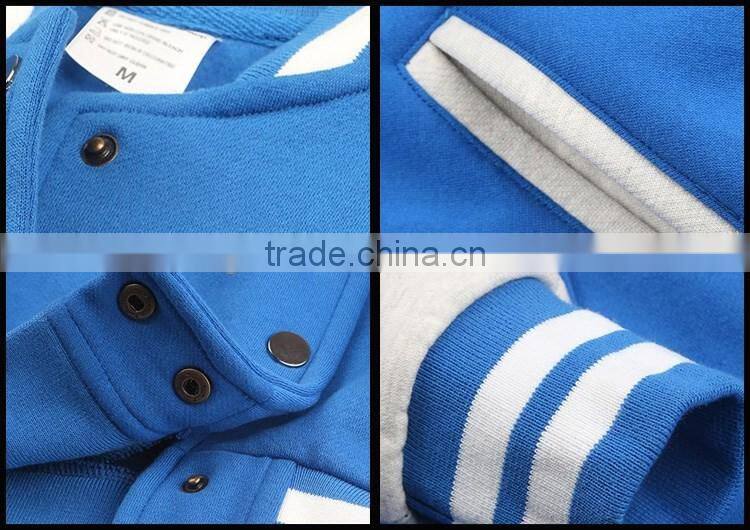 Newest style Men and women pure color sweethearts outfit baseball uniform cardigan add wool fleece jacket