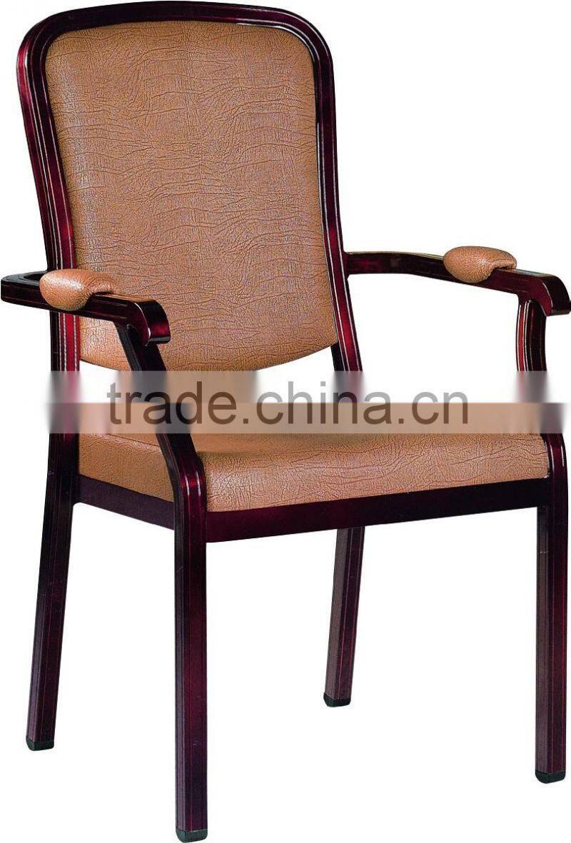 hotel furniture/Banquet upholstered Aluminum Wood-Grain Chairs