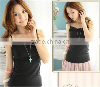 latest design fashionable basic tank tops for young lady