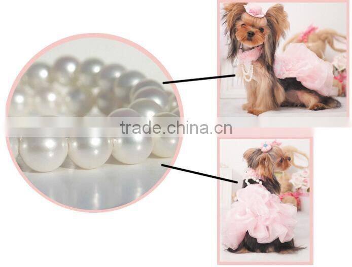 Dog clothes dog wedding dress with pearl