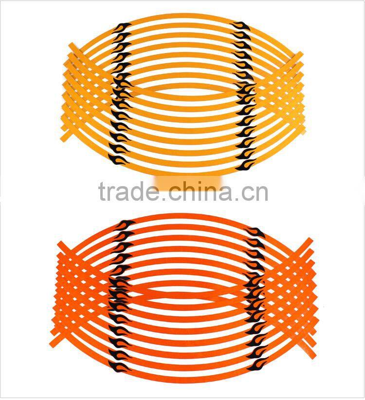 Car motorcycle reflective wheel rim protector 16 stripes
