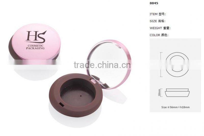 Pink Round Empty Compact Powder Case With Mirror
