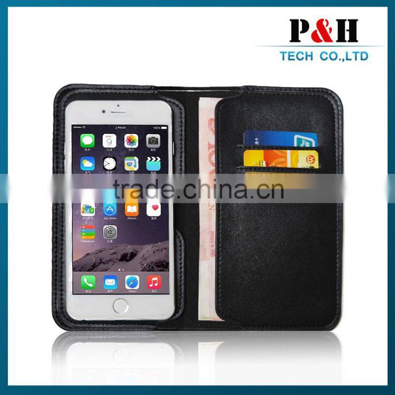 2015 Brand New Design Leather Back Case for iPhone 6 Leather Case with stand & card slots