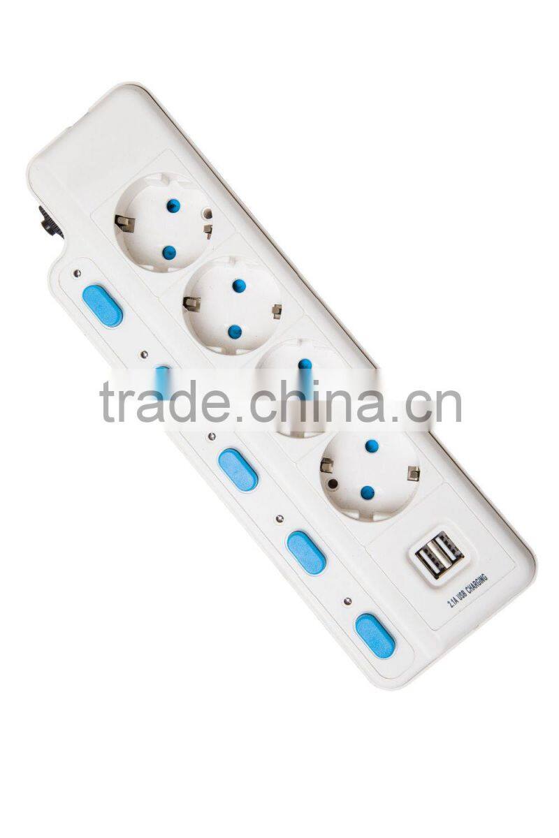 Hot item 3-6 Ways 16A 220V-240V European Socket with USB