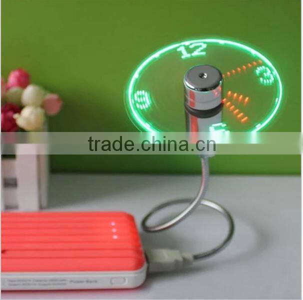 Mini LED USB Fan Clock Flexible Time Display LED Light for Tablet Computer