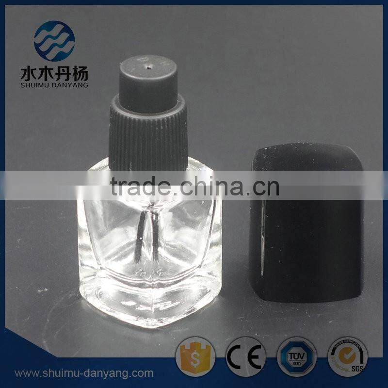Hot selling 6ml clear square glass nail polish bottle