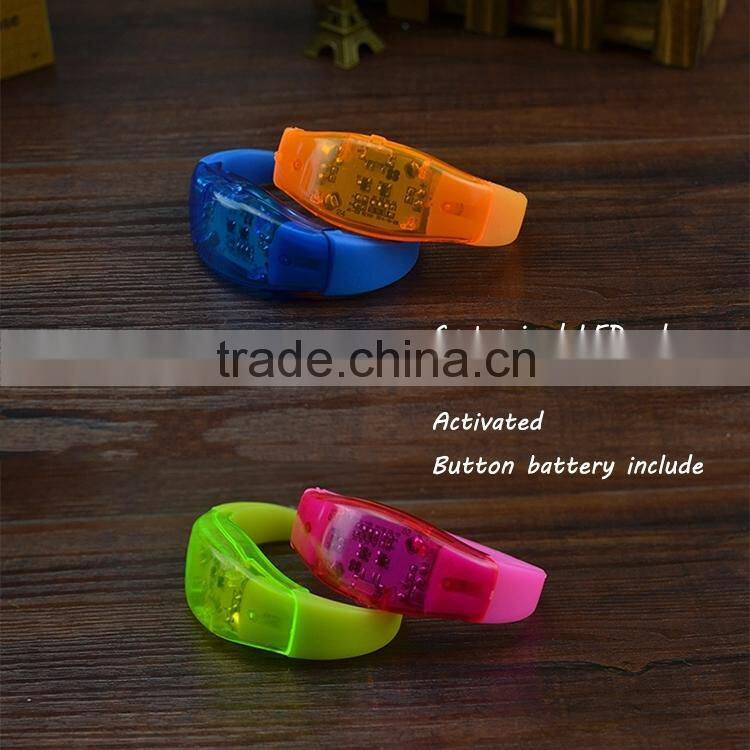 2016 Supply Eco-freindly Flashing Illumination Bracelet,sound activated led bracelet