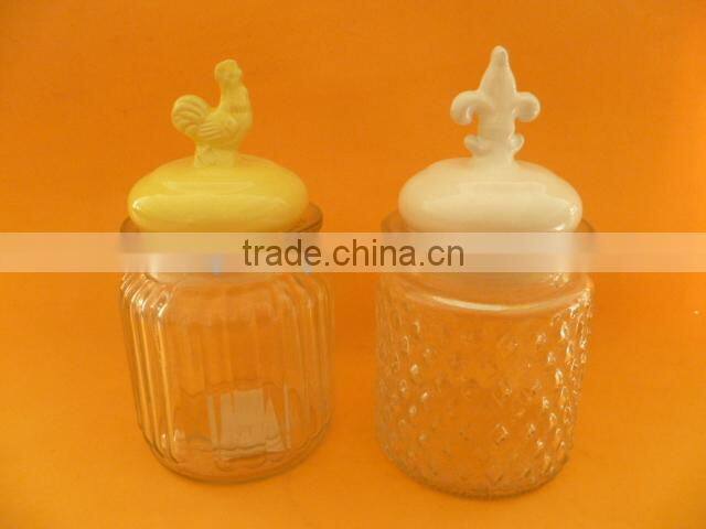 glass food jar with ceramic lid
