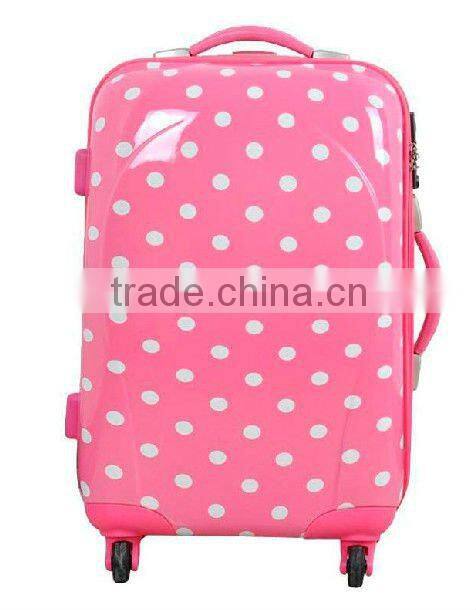 2015 china supplier Populor Polka dot printing PC trolley travel luggage/sky travel luggage/travel house luggage