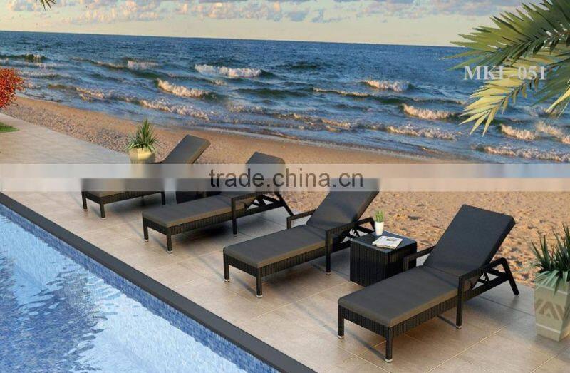 Wicker resin rattan sun lounger Outdoor sunbed furniture