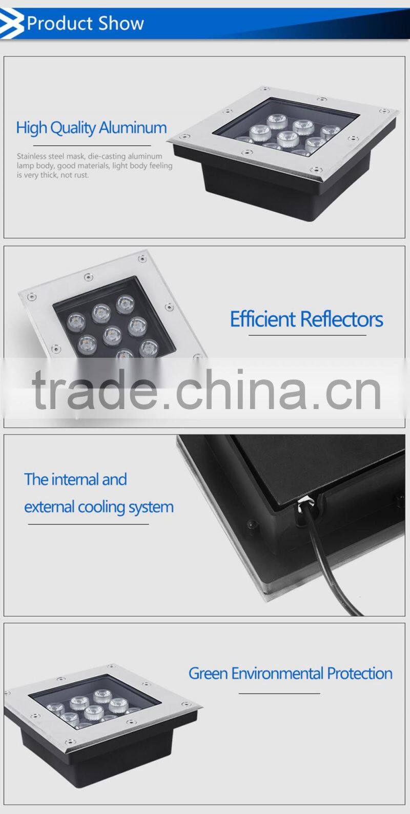 Outdoor Waterproof IP67 Square Buried LED Underground Light