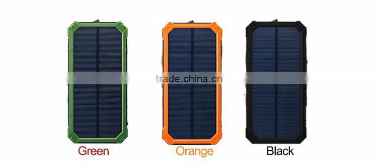 Brilliant quality portable solar 15000mAh power bank charger for mobile phone cafe