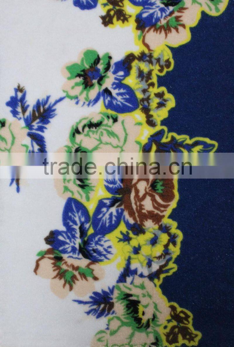 spandex polyester printed velvet fabric