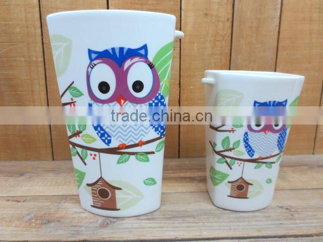 New owl decal kitchen untensil holder tool holder spoon fork holder