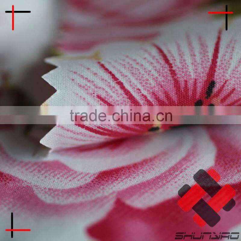 100% polyester spun pongee fabric imitation cotton fabric printed for garment
