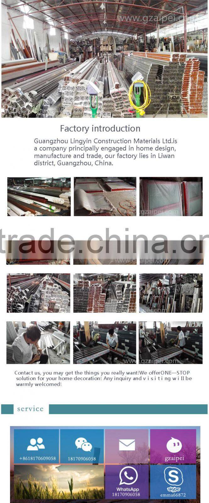 decorative aluminum screen fixed glass window curtain wall