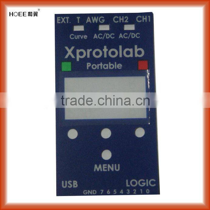 gloss/matte finish graphic overlay membrane switch front panel