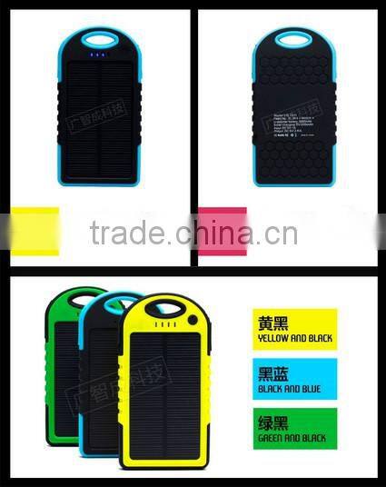 2015 china suppliers solar energy power bank 5000mah waterproof solar power bank