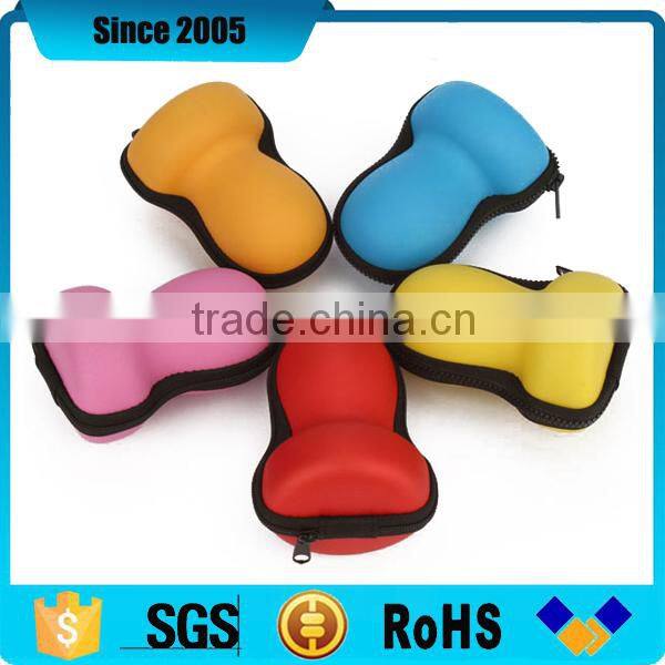 custom shape red pu leather eva travel zipper case