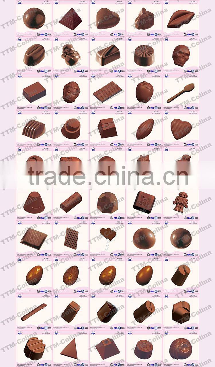 Water fall shape 18pcs 12g plastic pc magnetic chocolate mold