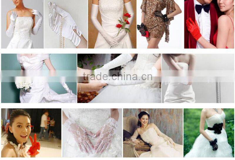 Hot Selling Wrist Length Short Satin Gloves