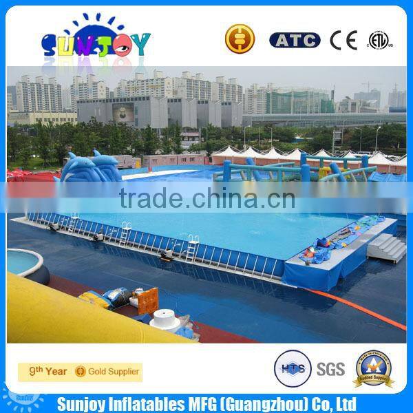 2016 hot sale metal frame swimming pool made of 0.9mm PVC tarpaulin