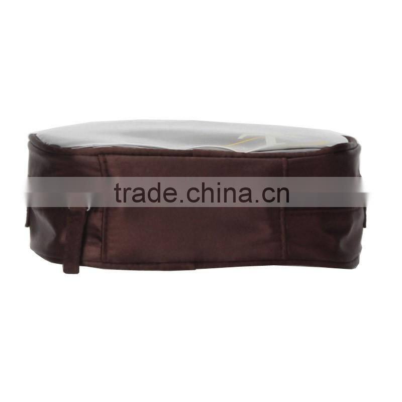 Satin fabric cosmetic bag/clear travel toiletry bags made in china