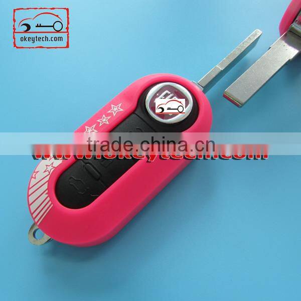 Best price car key shell Fiat key cover 3 button remote key shell for shell key fiat 500 key for fiat key shell