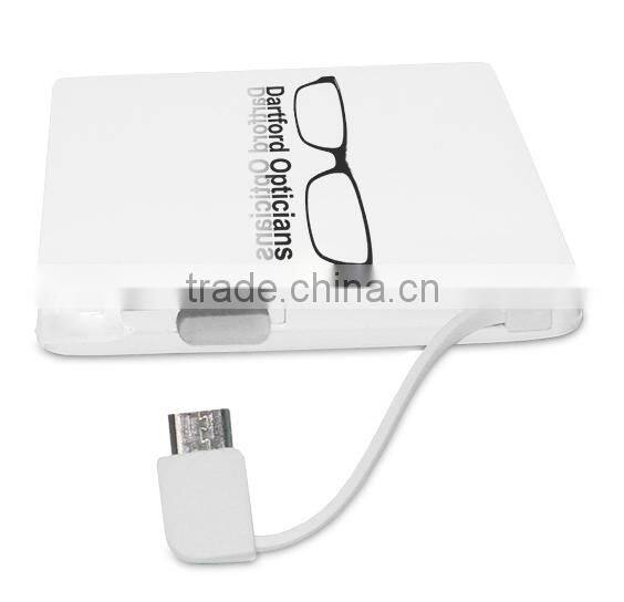 small ultra slim card-shape credit card power bank 2200mah 2500mah