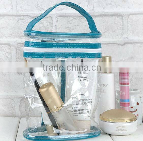 Fashion design transparent pvc cosmetic bag with zipper