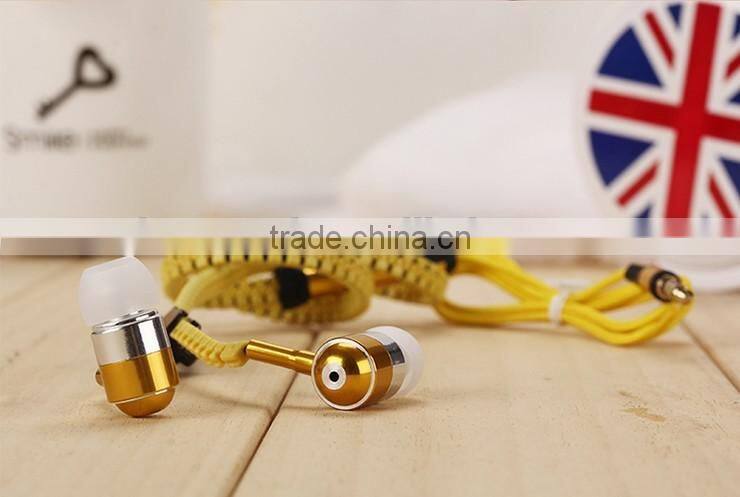Newest Headphone Headset Zipper Metal Earphone Wired In-ear Earphones auricular Earbuds Accept Customize For Samsung S7