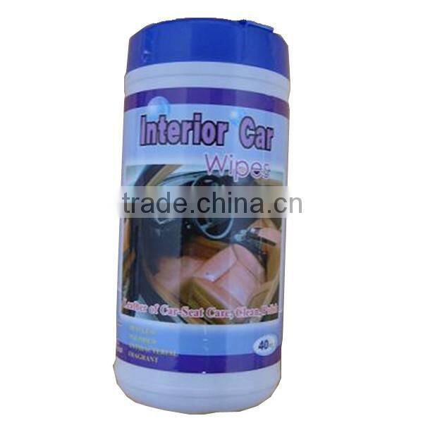 China OEM barrelled high quality multi-purpose thick waterless car interior cleaning wet wipes