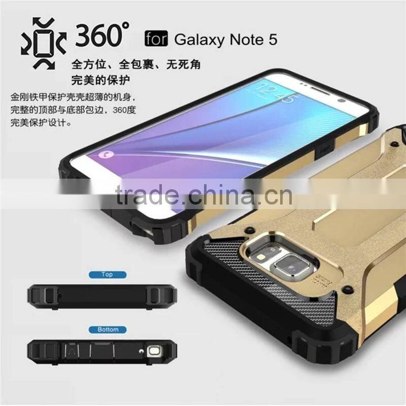 Hybrid Armor Style Dual Layer Rugged TPU+PC Case cover for Samsung note 5, for Samsung Note 5 Combo Case