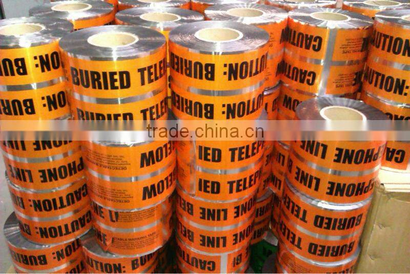 Underground detectable warning tape marking barricade tape