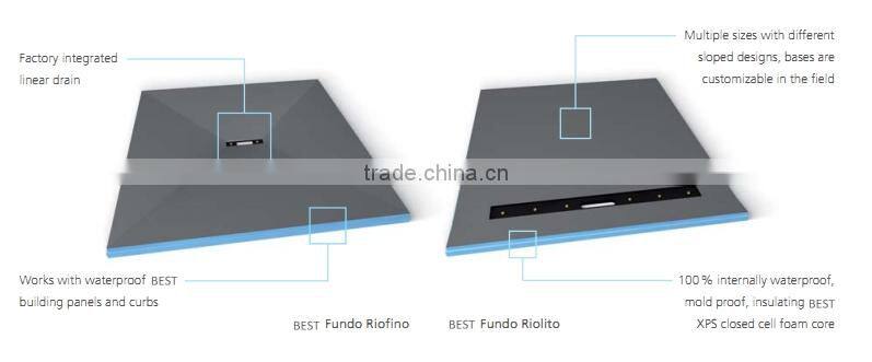 90MM Fast Durt Flow Waste Plastic Chrome Trap For Shower Enclosure Tray Set