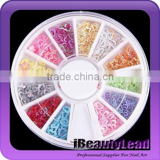 Nail hollow slice decoration nail start decoration 12 colors