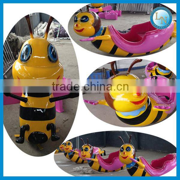 Zhengzhou Lino funfair ride manufacturers! Amusement family funfair fiberglass rides rotary bee for sale