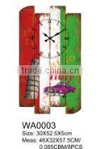 ventige wood art wall clock