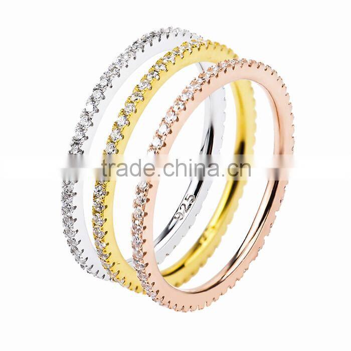 Fashion lady ring pave zircon ring in 925 sterling silver