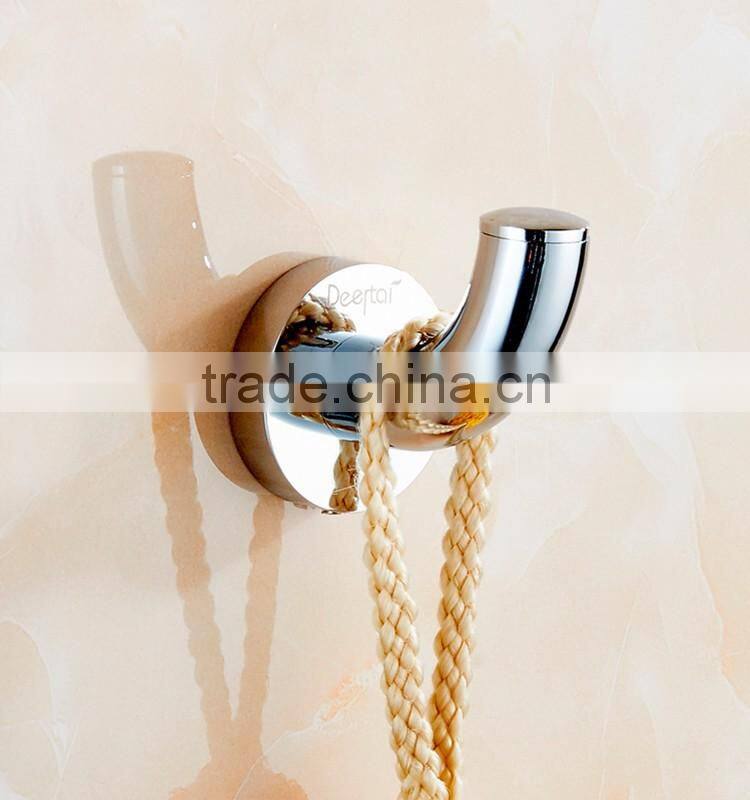 bathroom accessory with brass single robe hook for shower rail.