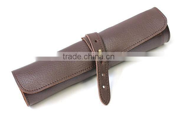 Boshiho small portable rolling leather pen pouch