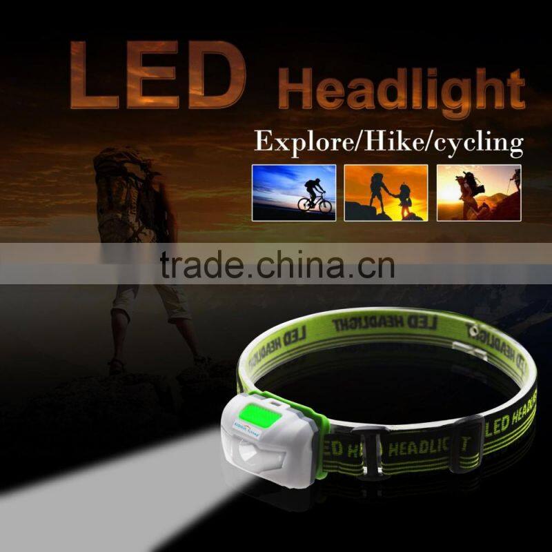 Mini 4 Mode Waterproof 200 Lumen R3 2 LED Flashlight Super Bright Headlight Headlamp Torch Lanterna with Headband