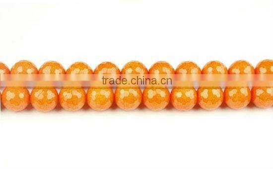 Dyed Orange Red Jade Gemstone Beads