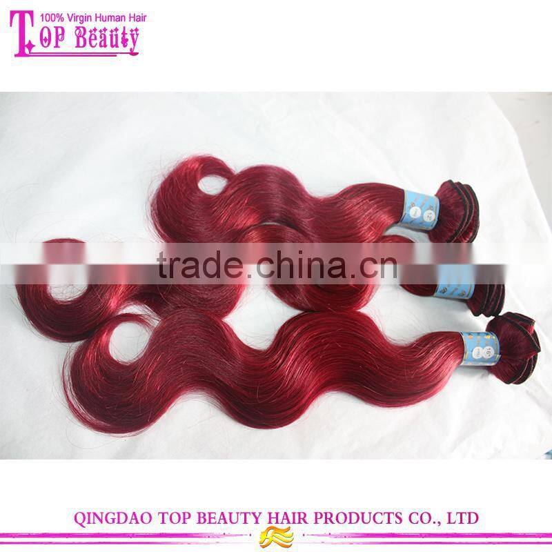 Indian remy human hair color 99j hair weave red braiding hair