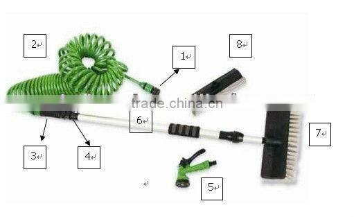 Wash Brush & Coil Hose Set